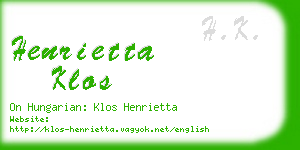 henrietta klos business card